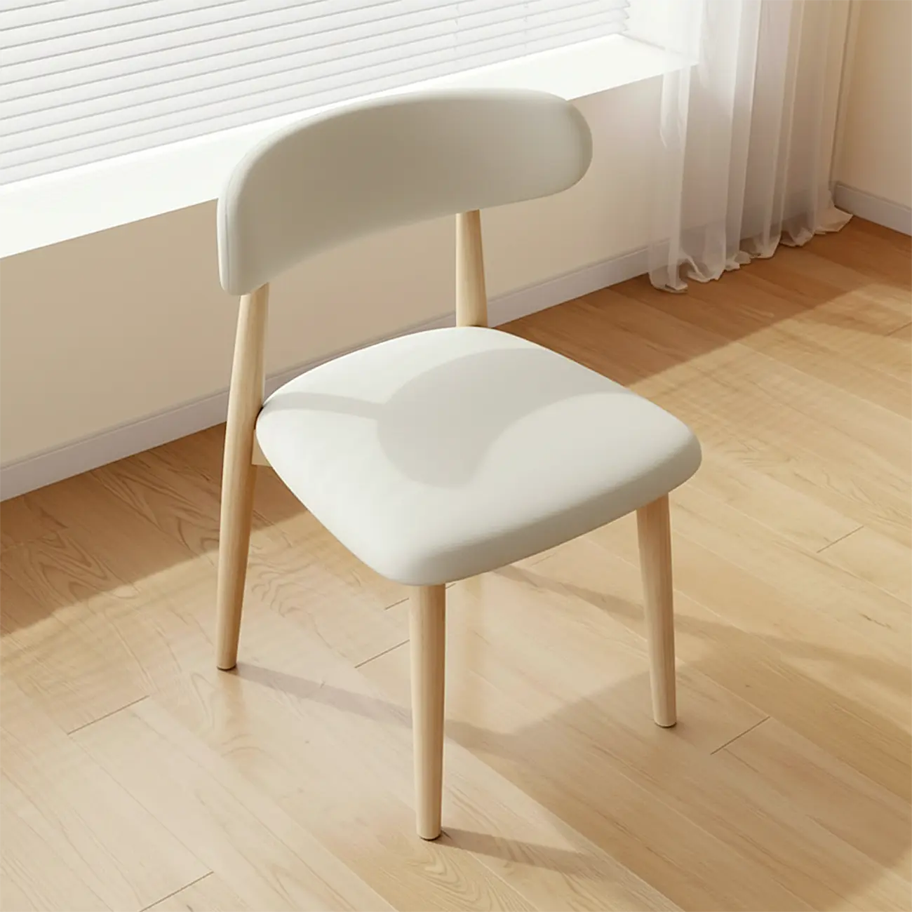 Mid-Century Modern Wooden Dining Chair Set of 2