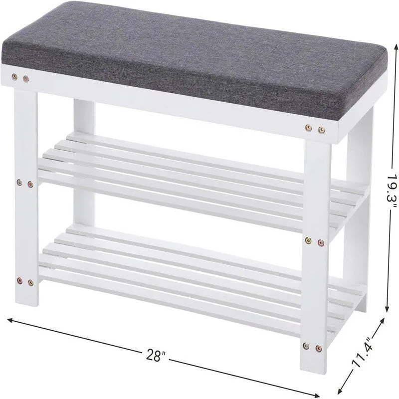 3-Tier Shoe Rack - 11.4D x 28W x 19.3H