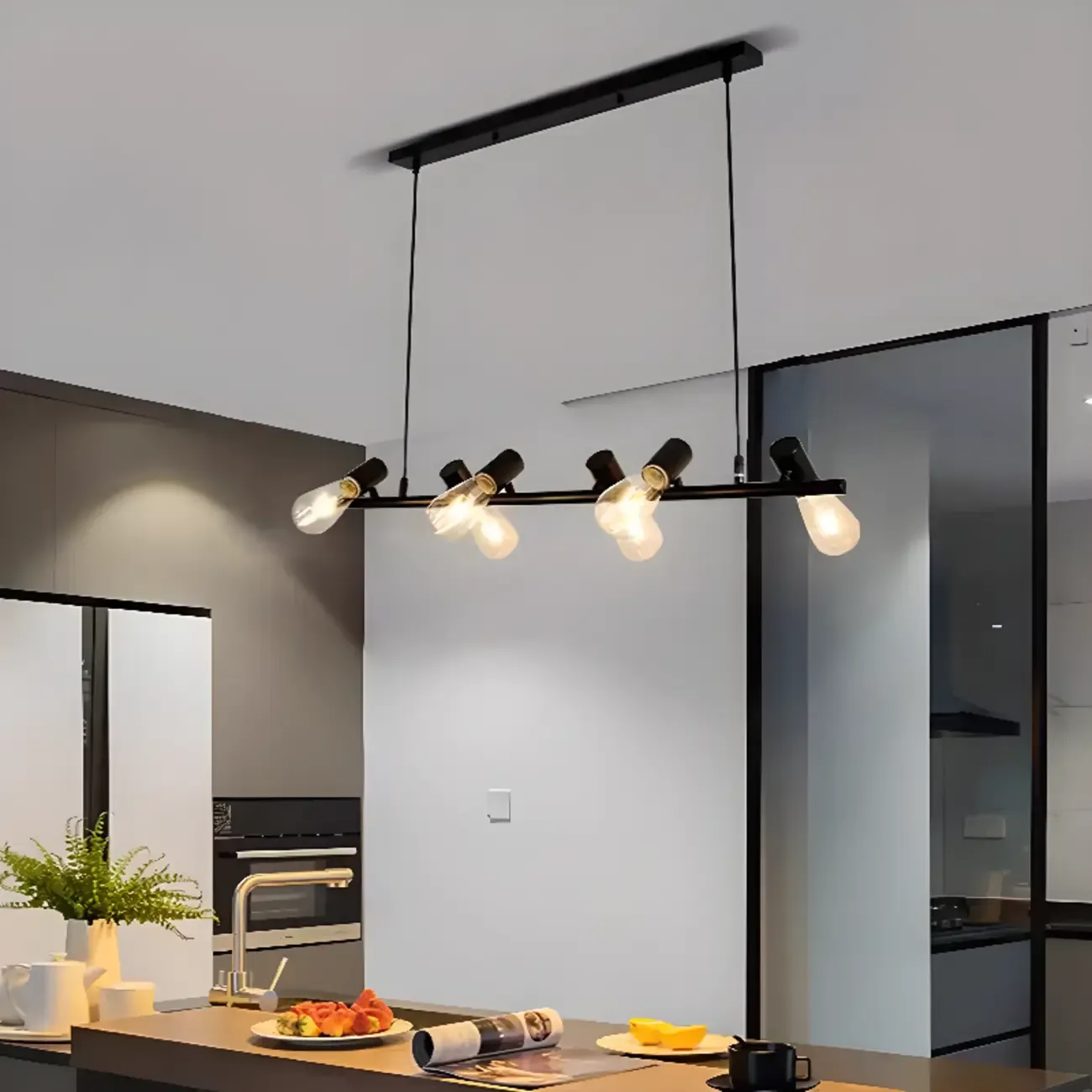 Industrial Black Metal Kitchen Island Pendant Light