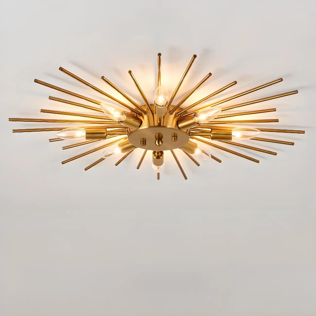 Gold Starburst Sputnik Flush Mount Ceiling Light