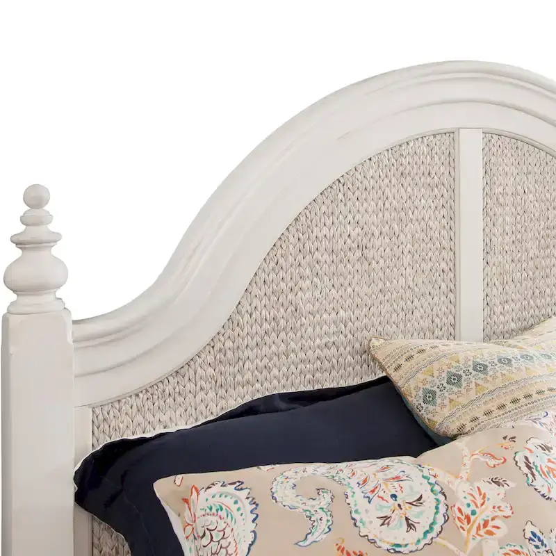 Dove White Woven Seagrass Headboard