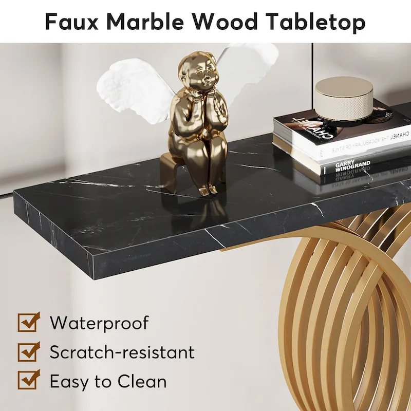 Modern Entryway Table, 39-Inch Console Accent Table, Narrow Wood Sofa Foyer Table