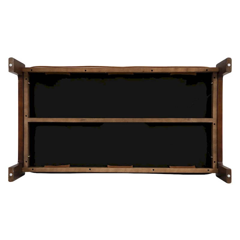 Christopher Knight Home - 48.4 Rectangle Tufted Upholstered Cocktail, Leather Ottoman Coffee Table with Rubber Wood Frame