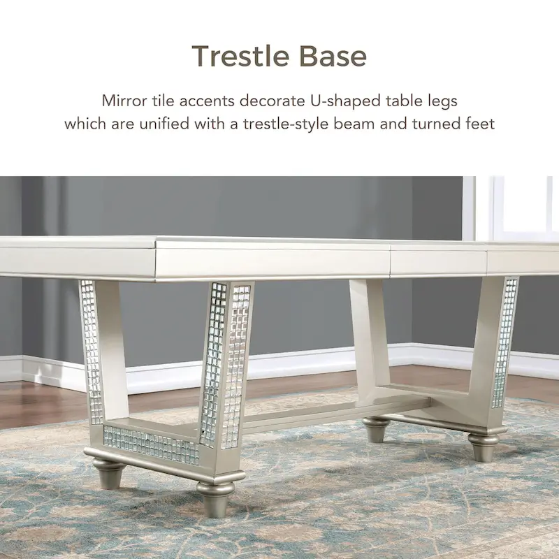 Medlee Glam Grey Wood 7-Piece Dining Table Set by Furniture of America