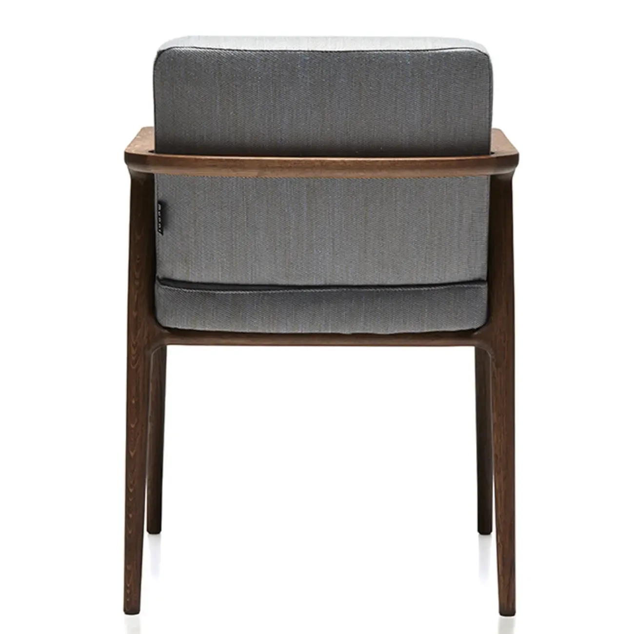 Modern Upholstered Dining Chair Square Shape with Wood Arms