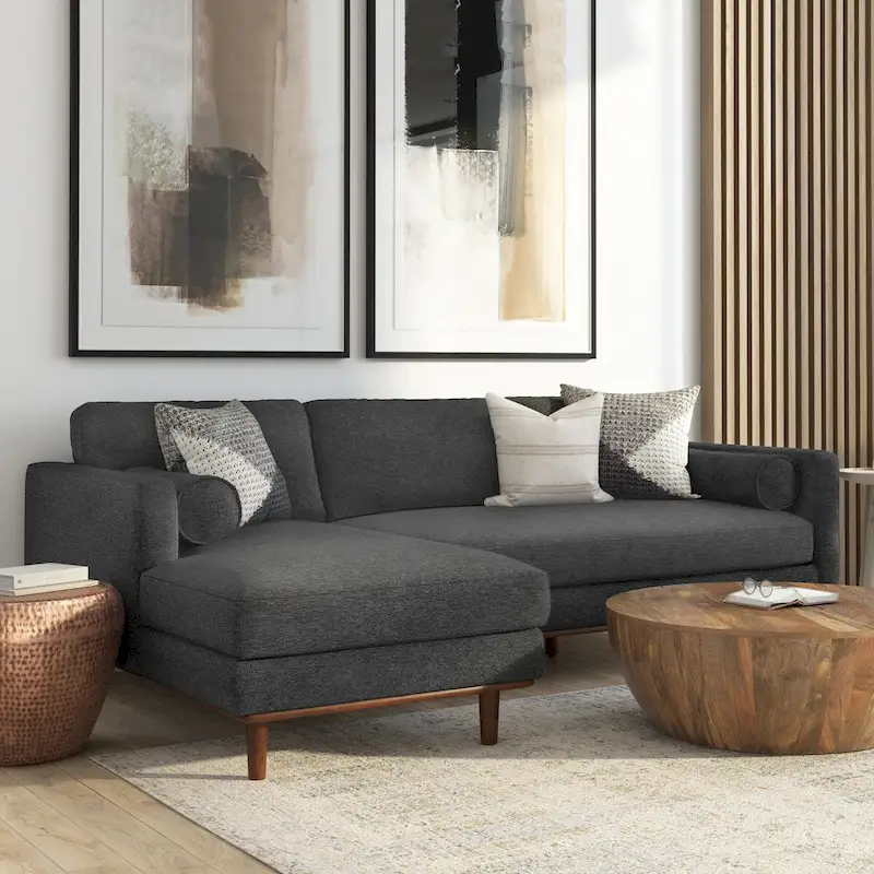 WYNDENHALL Brixley Mid Century 102 inch Wide Left Sofa Sectional