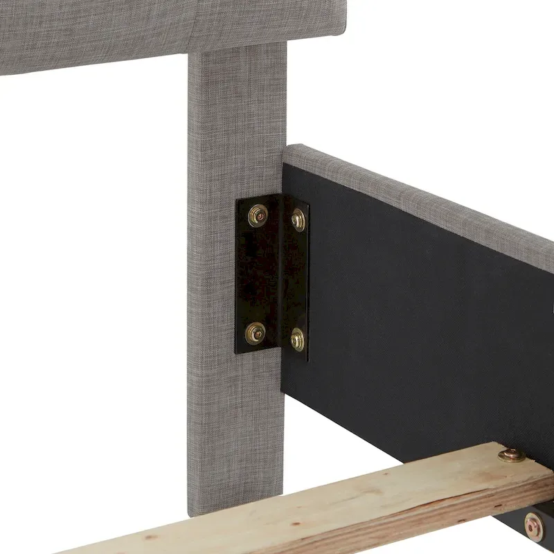 Upholstered Bed with Adjustable Headboard