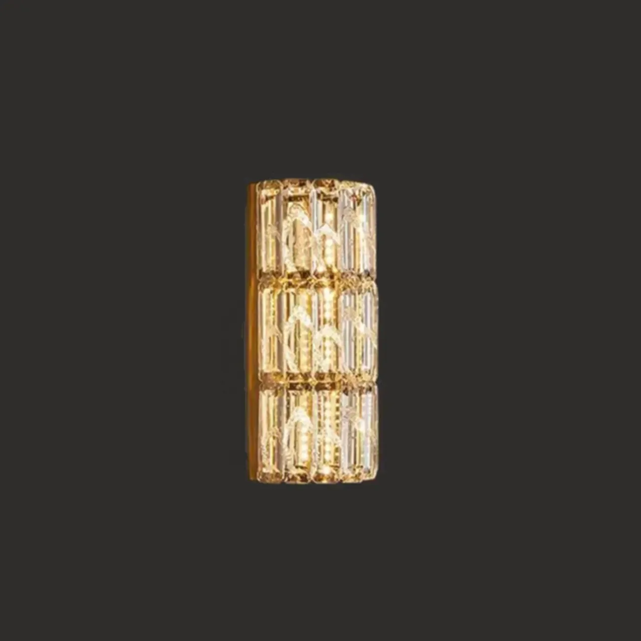 Direct-wired Steel Wall Sconce with Crystal Shade