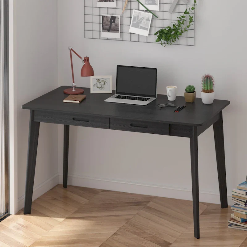 Writing Desk with 2 Drawers - Wood Legs - 47 Inch