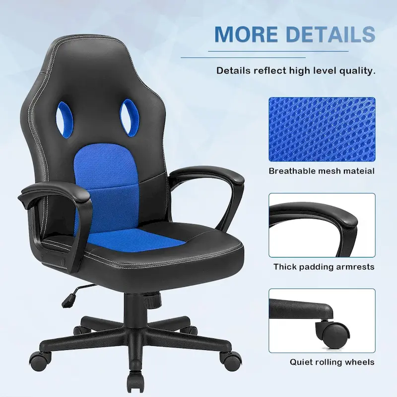 High Back Black Leather Office Gaming Chair