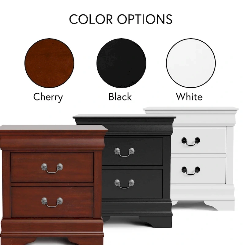 Furniture of America Devi Traditional 3-Piece Solid Wood Nightstand and Chest Set