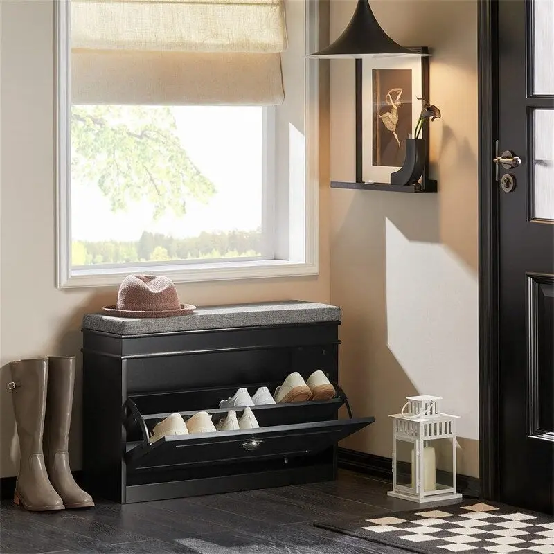 Shoe Cabinet with Flip-Drawer - 9.45D x 29.53W x 20.08H