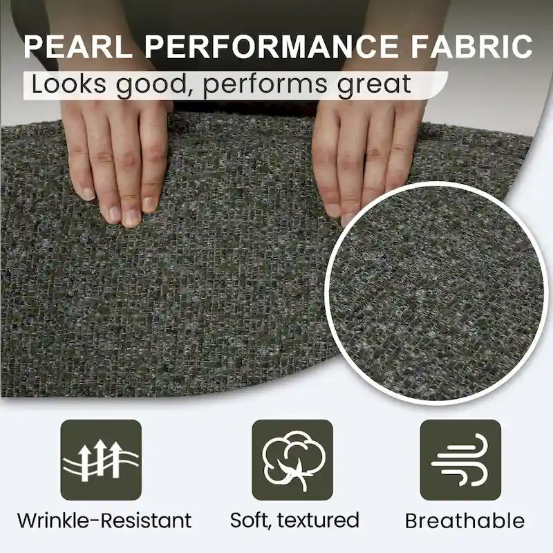 Beige / Grey Upholstered 360° Swivel Barrel Accent Chair – Single