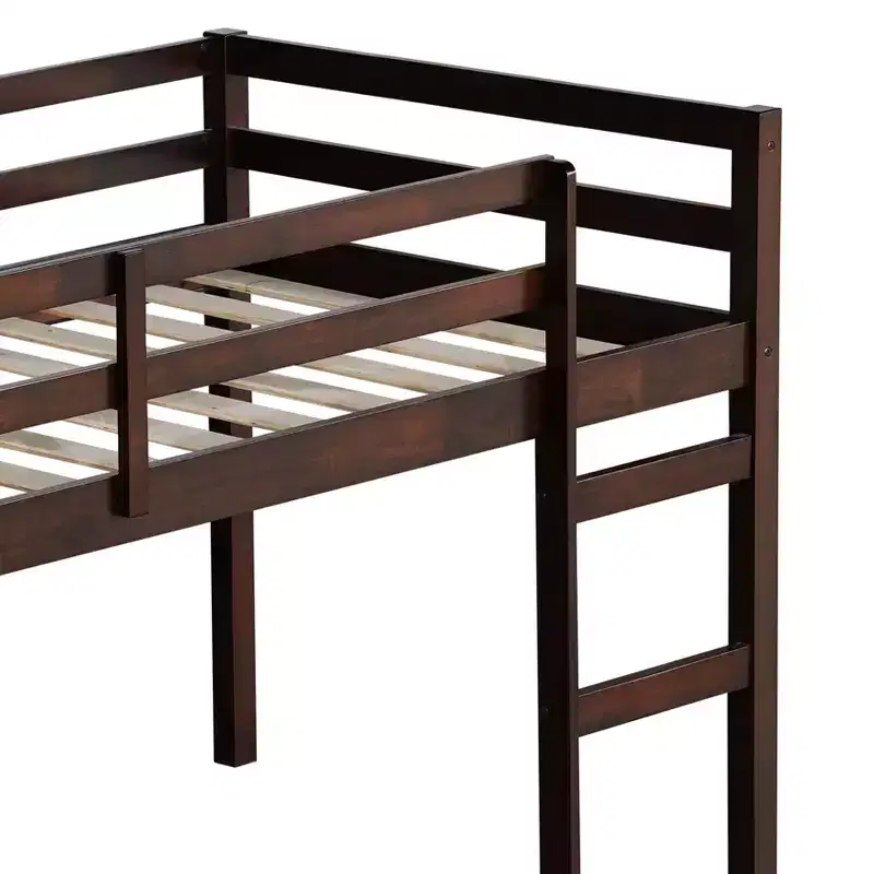 MAYEERTY Twin Bed Frame Soft-Close Drawers Kid-Friendly Solid Pine Wood