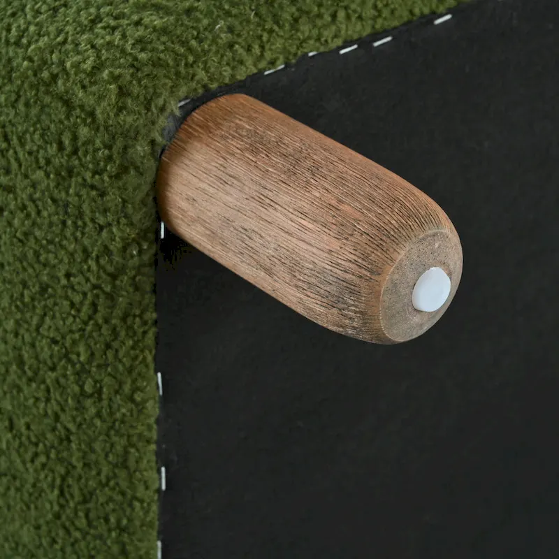 Fabric Upholstered Ottoman Bench with Wood Frame