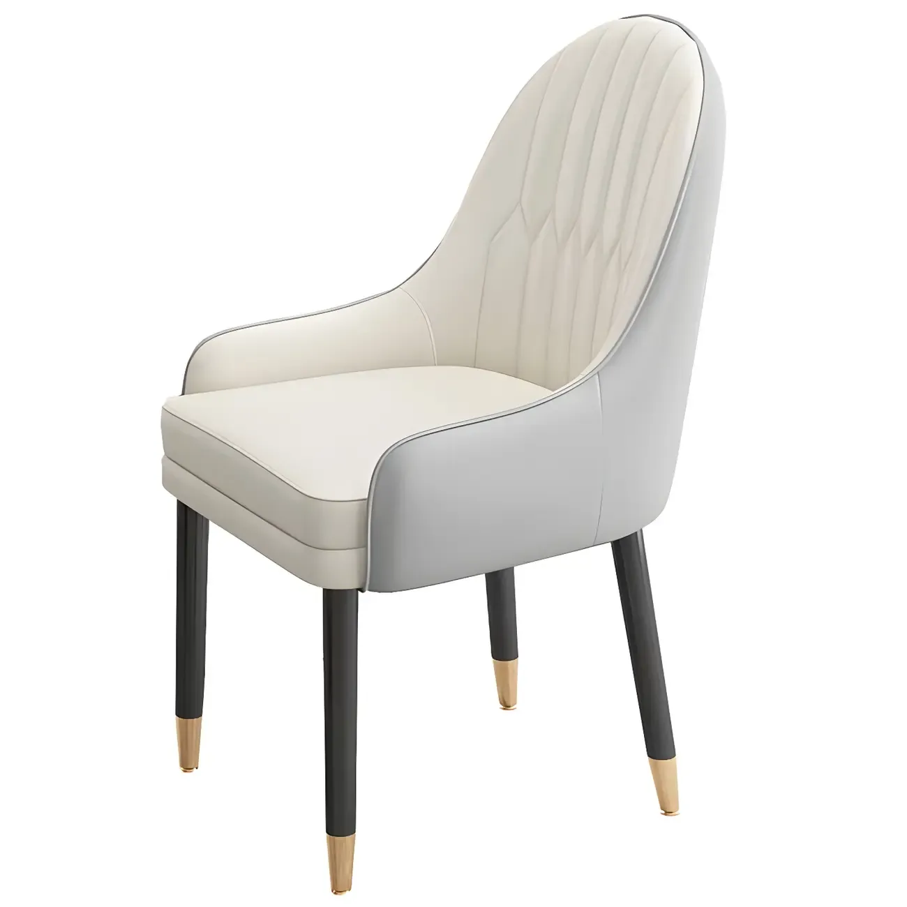 Modern Leather Upholstered Dining Chair with Arms