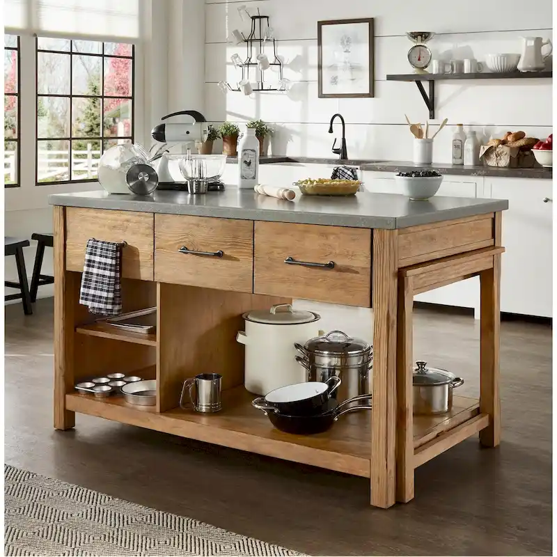 Tali Reclaimed Look Extendable Kitchen Island by iNSPIRE Q Classic