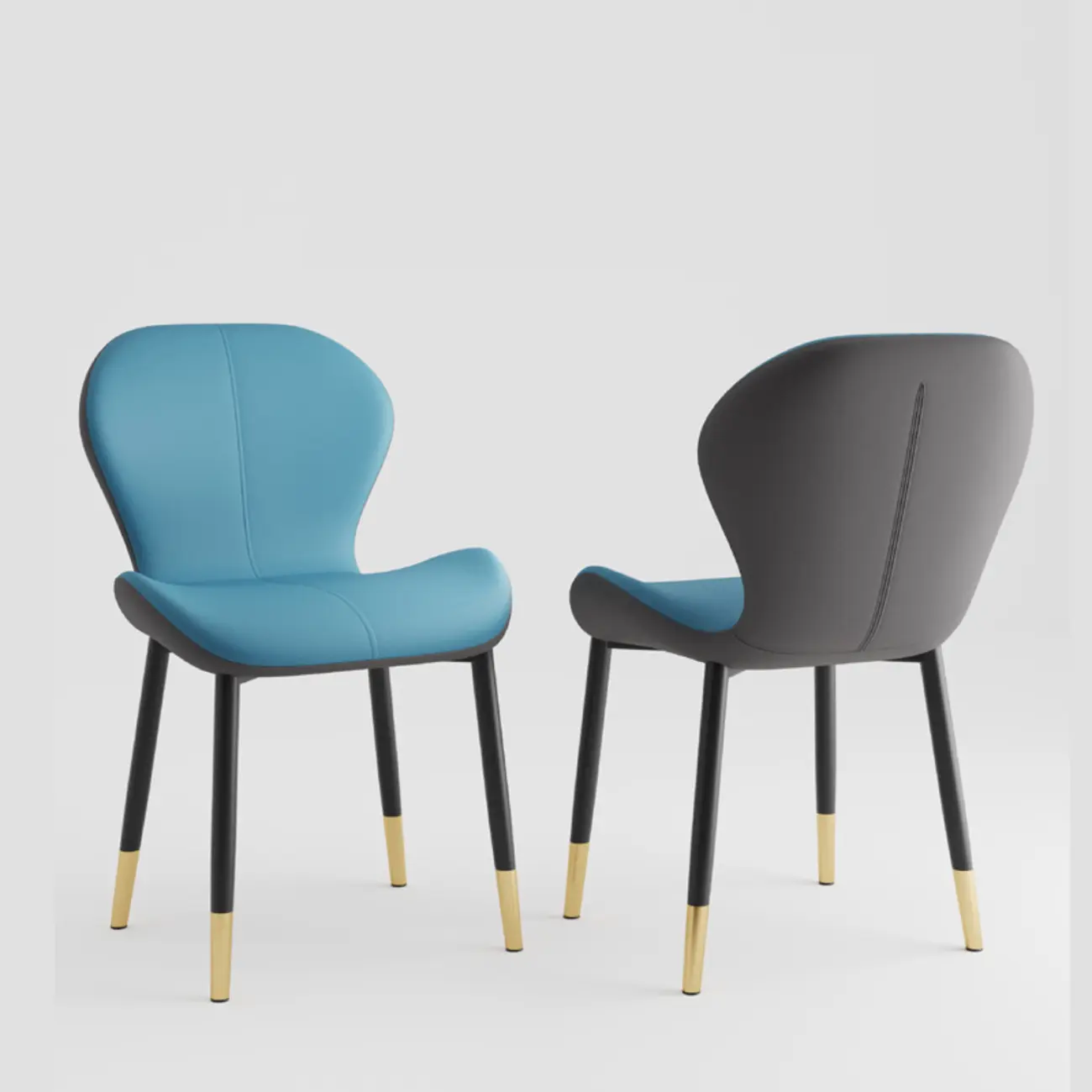 Modern Wingback Faux Leather Upholstered Dining Chair