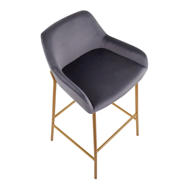 Gold Frame Upholstered Bar Stool