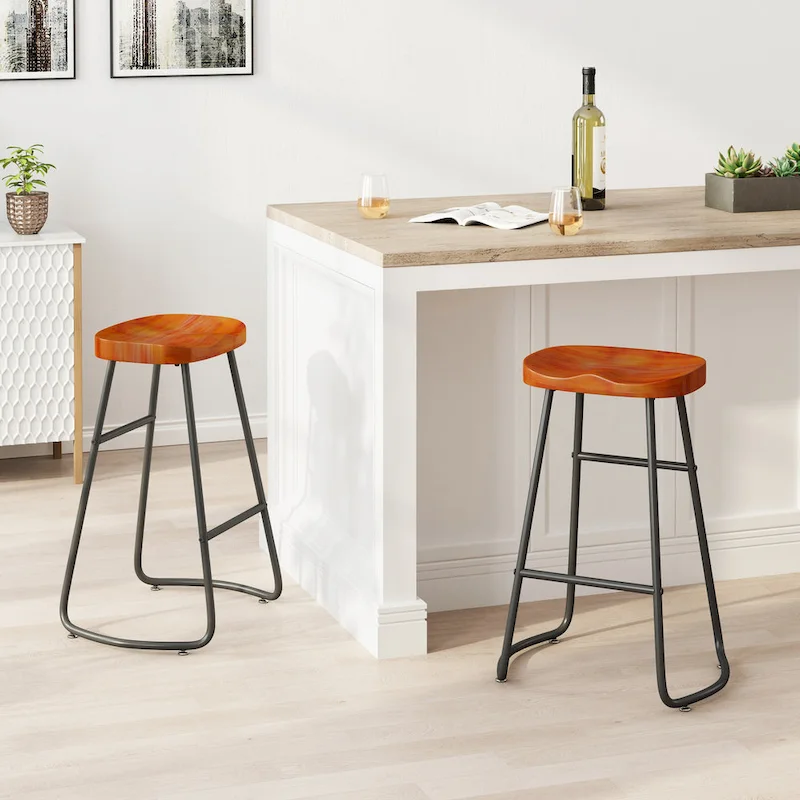 29.52 Stylish and Minimalist Bar Stools Set of 2, Counter Height Bar Stools, for Kitchen Island, Coffee Shop, Bar, Home Balcony