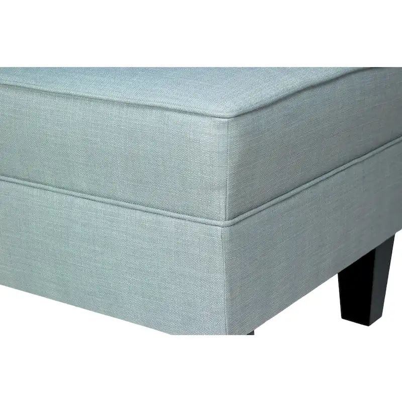 MJL Furniture Parker Fabric Upholstered Square Welted Ottoman