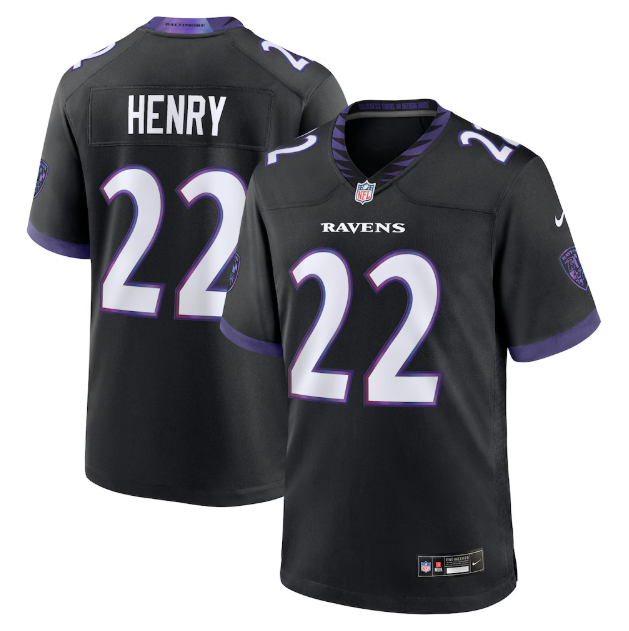 Baltimore Ravens Derrick Henry Black Alternate Game Jersey