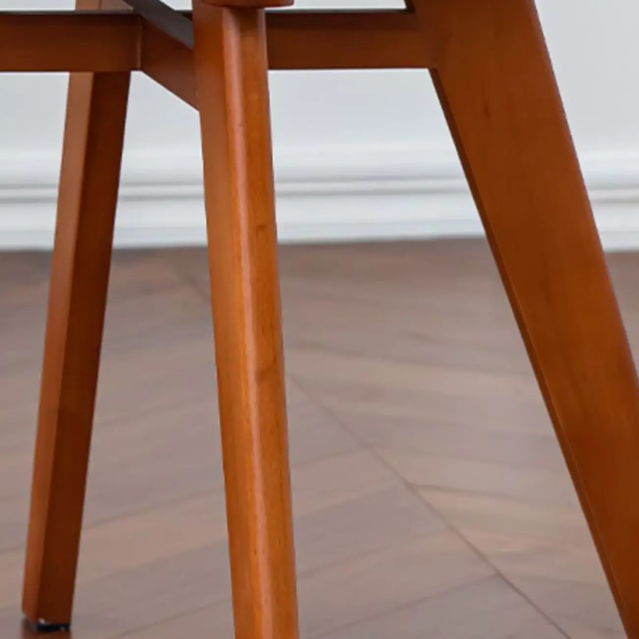 Mid-century Modern Cushioned Wooden Armless Dining Chair