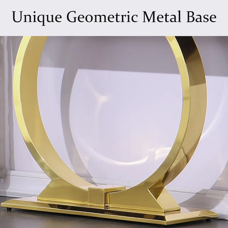 Modern Console Tables With Metal U Base and Gloss texture top