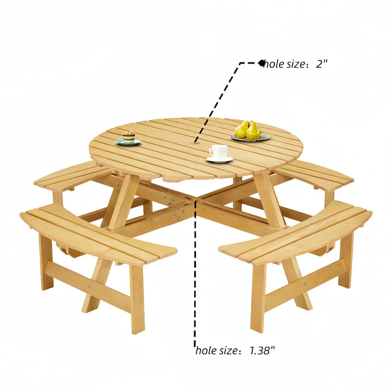Outside Picnic Table Set with Benches for Garden,Backyard,Porch,Patio