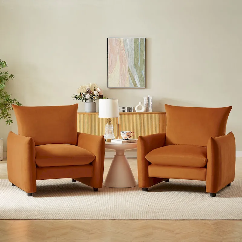 33-inch Modern Low-Profile Armchair with Plush Cushioning
