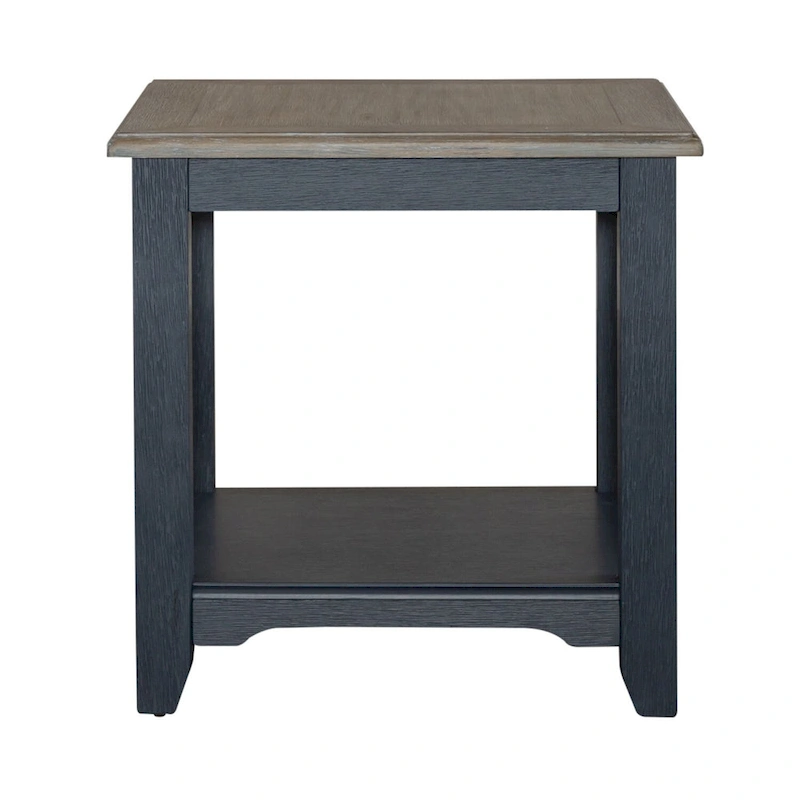 Summerville Wire Brushed Gray End Table- Navy