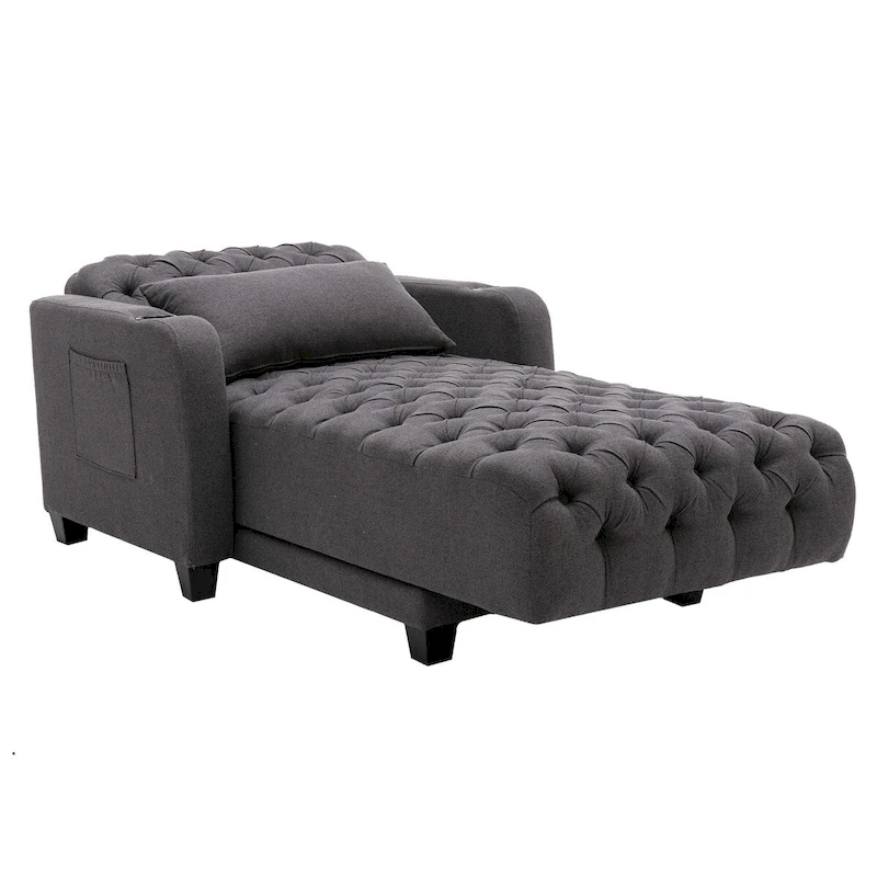 Clihome Tufted Reclining Chaise Lounge