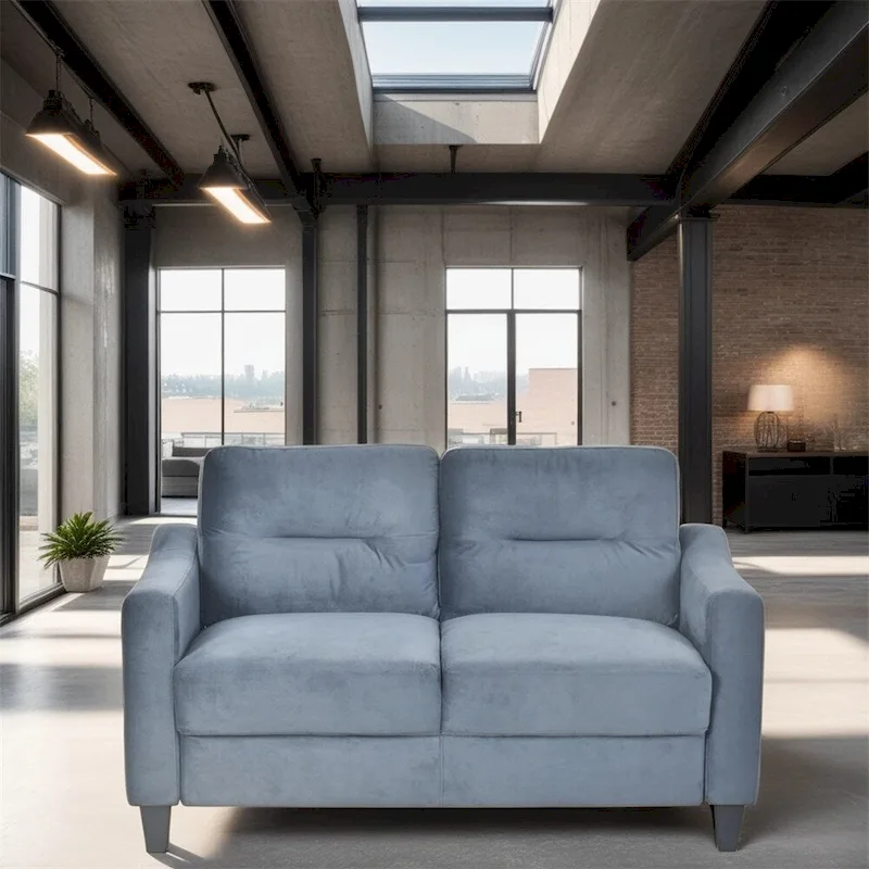 Fabric Sofa with Wood Frame and Legs