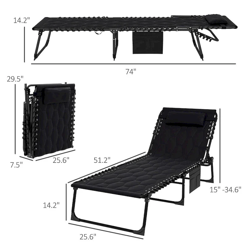 Folding Chaise Lounge Set