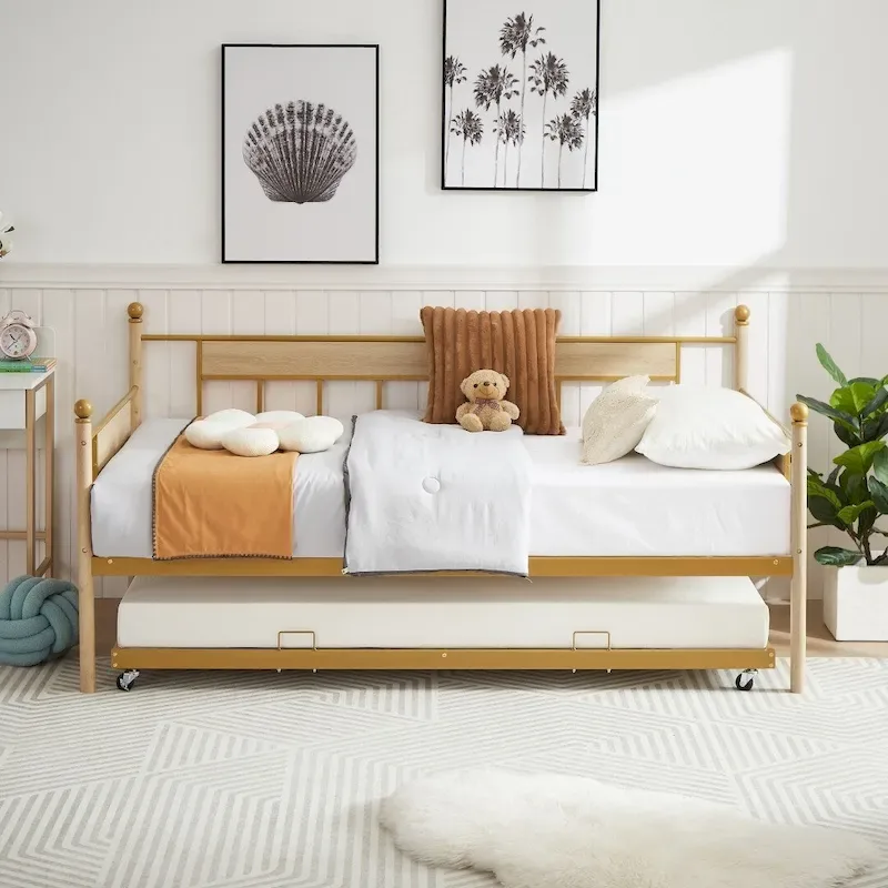 Daybed Sofa Bed Metal Framed with Trundle