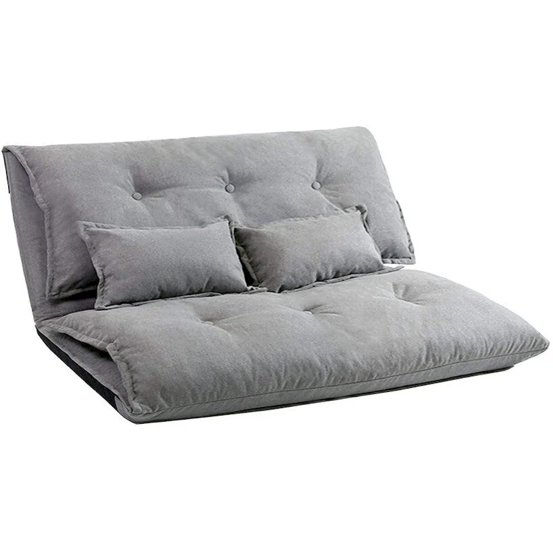 Modern Adjustable Ergonomic Fabric-Covered Sofa Bed Chair with Metal Frame