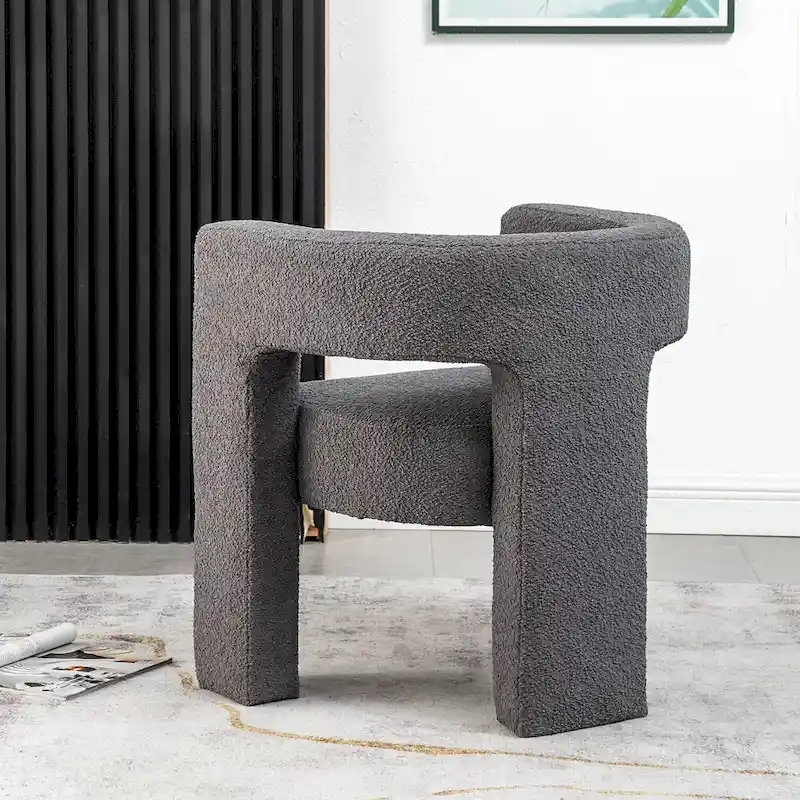 28 Wide Boucle Upholstered Square Armchair