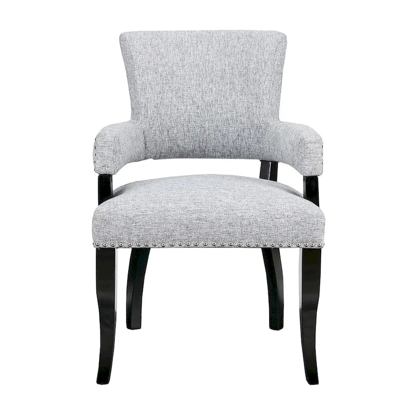 Arm Dining Chair 1 Piece, Silver Nailhead trim Dining Room Chairs