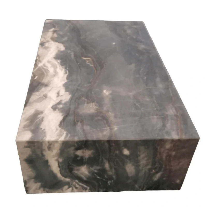 BETACH Genuine Marble Block Coffee Table - Phantom Black Marble