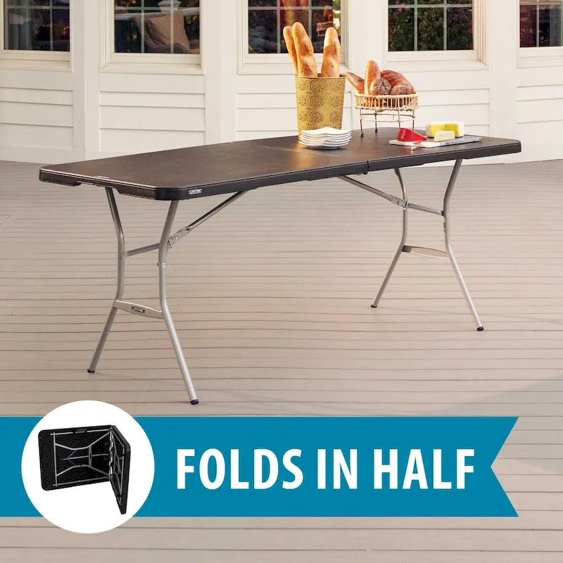 Lifetime 6-Foot Fold-In-Half Table, Black (Light Commercial)