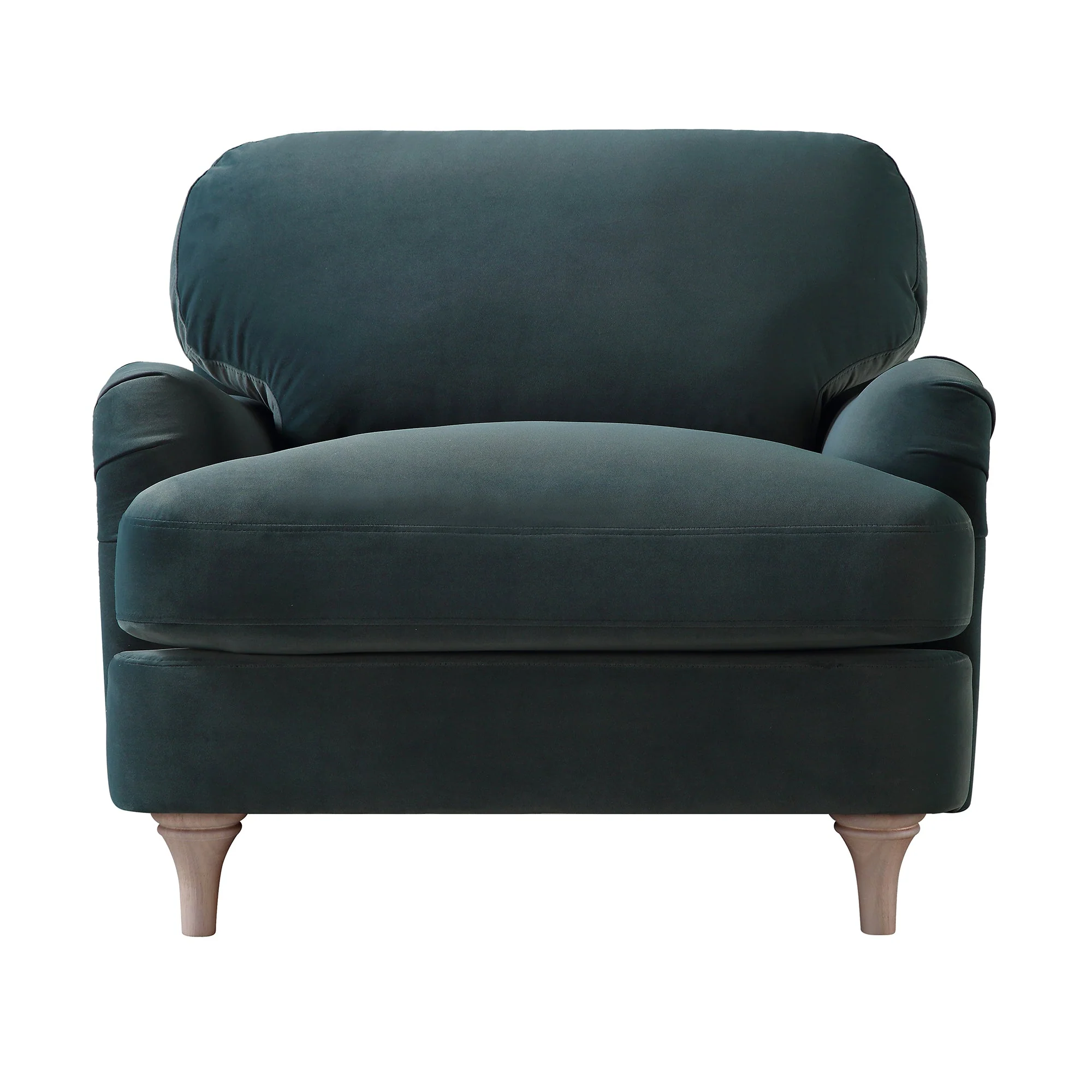 Aegean Blue Velvet Sofa, 1-Seater