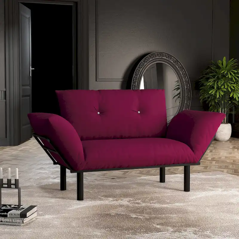 Haydar Extra-wide Modern Loveseat with Metal Legs