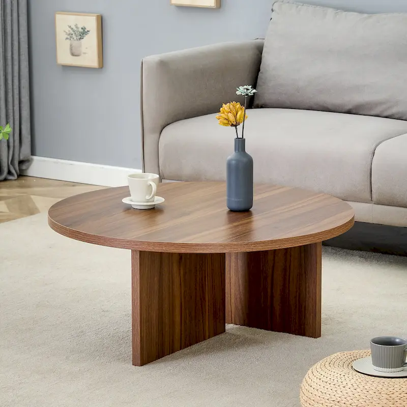Modern Round MDF Coffee Table Durable Living Room Center Table