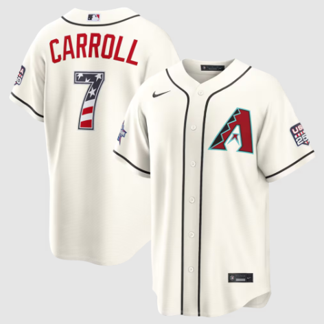 2026 All-Star Edition Stars & Stripes Arizona Diamondbacks Corbin Carroll Cream Stadium Jersey