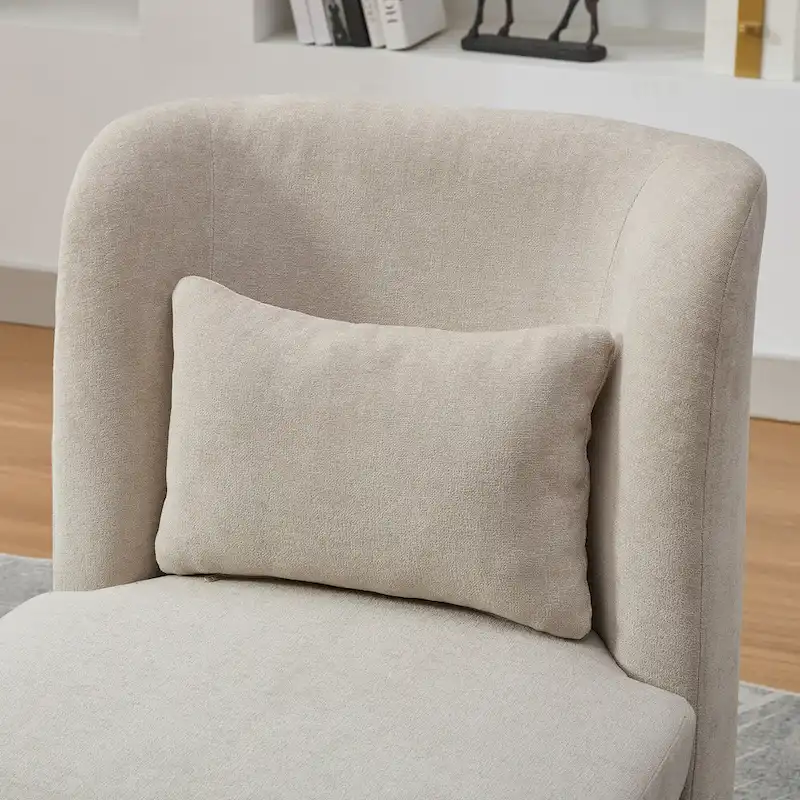 Chenille Armless Swivel Accent Chair