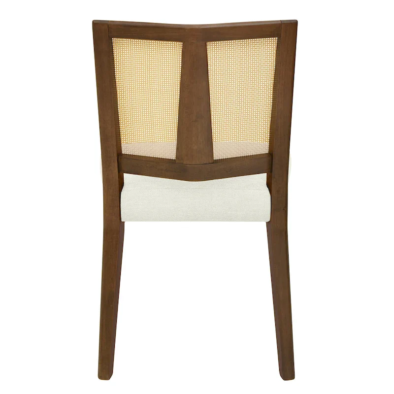 '- Oliver Mid-Century Rattan Back Upholstered Dining Chair Set of 2
