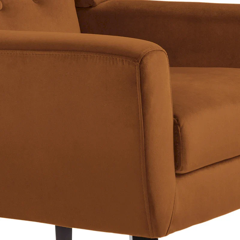 Velvet Tufted Accent Armchair – Blue / Purple / Green / Gray / Orange / Royal Blue / Retro Green / Pink, Single Seat