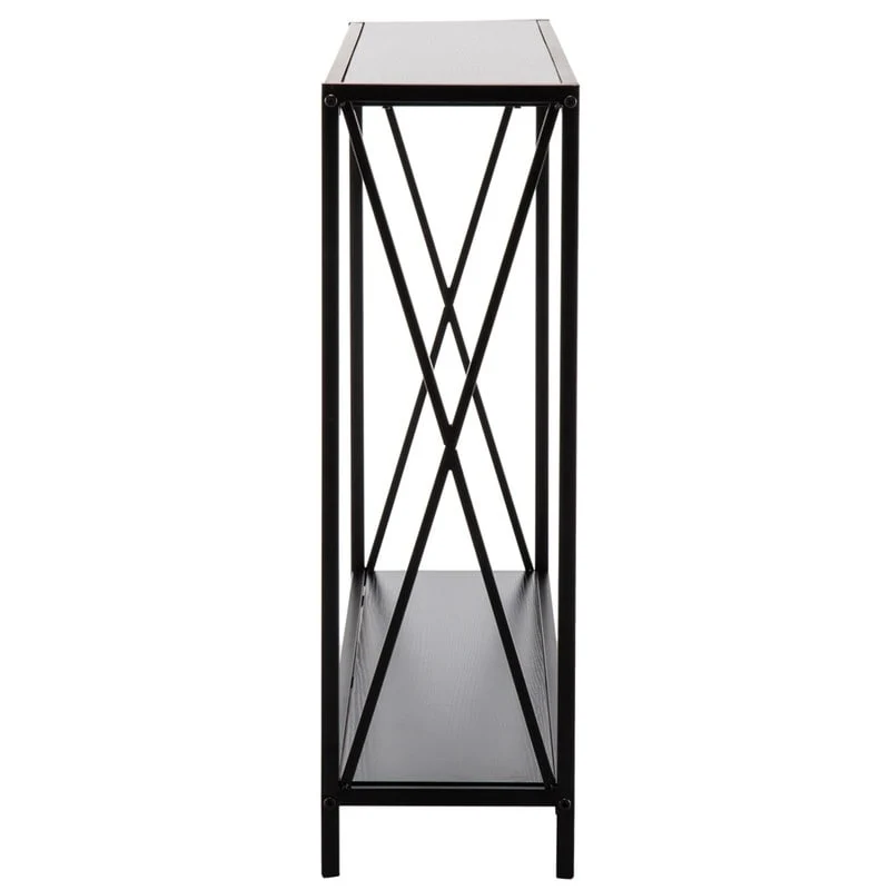 Triamine Board Cross Iron Frame Narrow Console Table