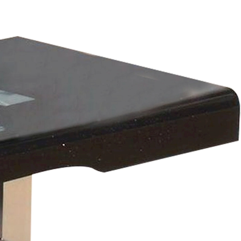 60 Inch TV Entertainment Console, Long Glass Media Shelf, Chrome Accents