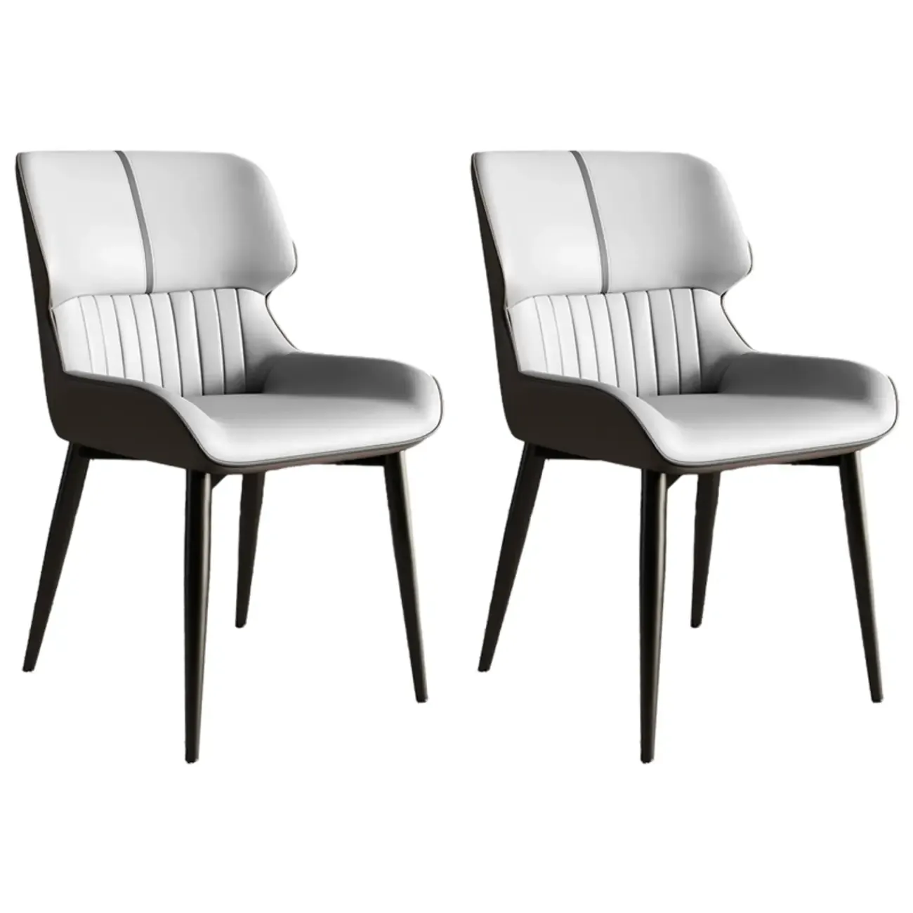 Leather Low Solid Back Armless Dining Side Chair